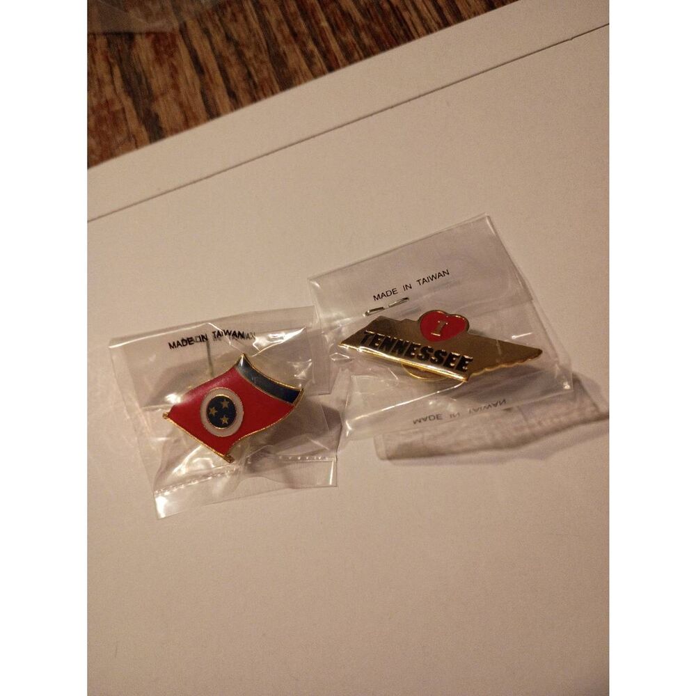Tennessee State Pin Lot Enamel Hat Lapel Pins Souvenir Set 2pc NEW
